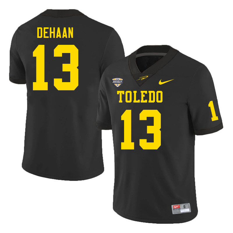 Toledo Rockets #13 Jake DeHaan College Football Jerseys Stitched Sale-Black
